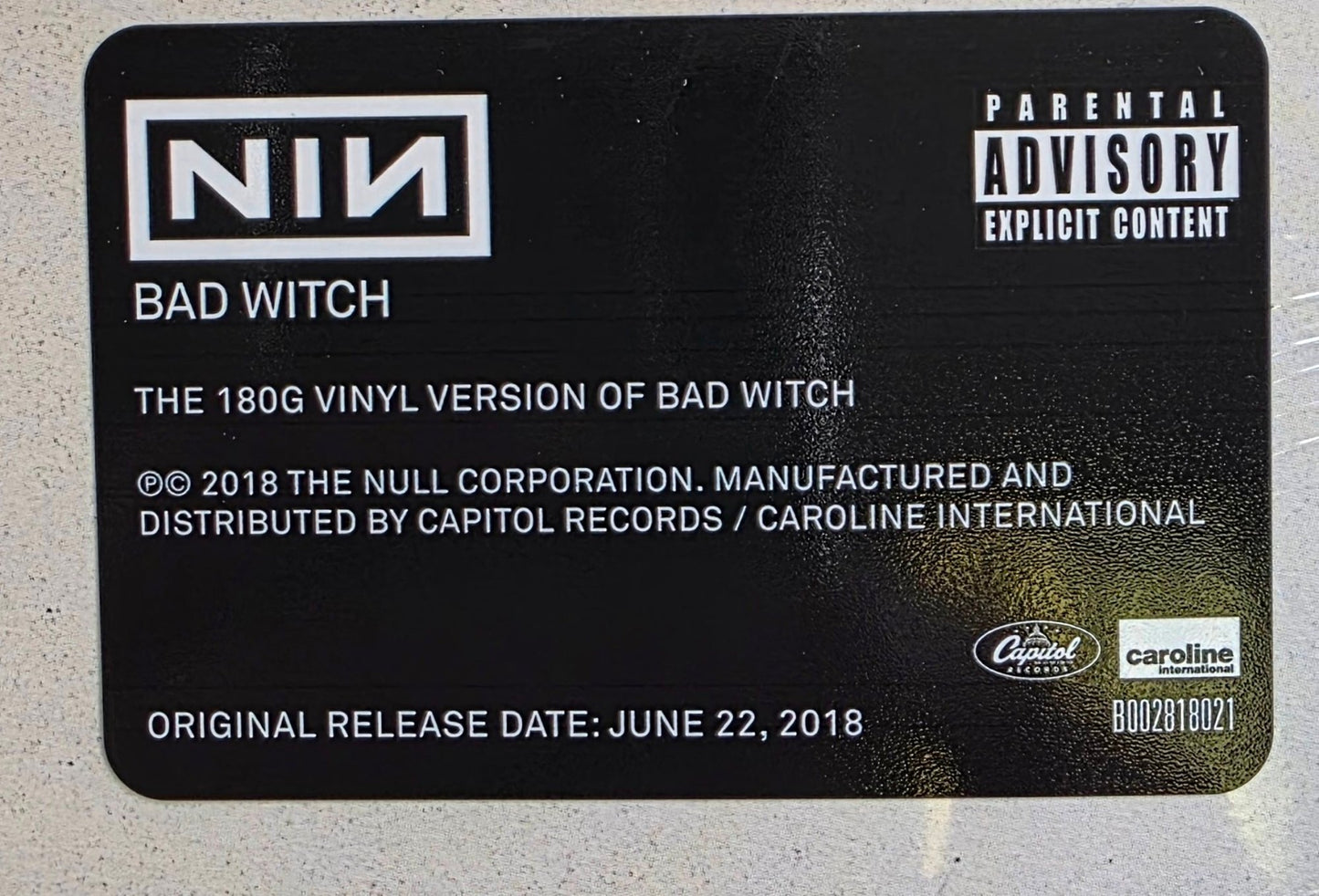 NIN Bad Witch Vinyl LP