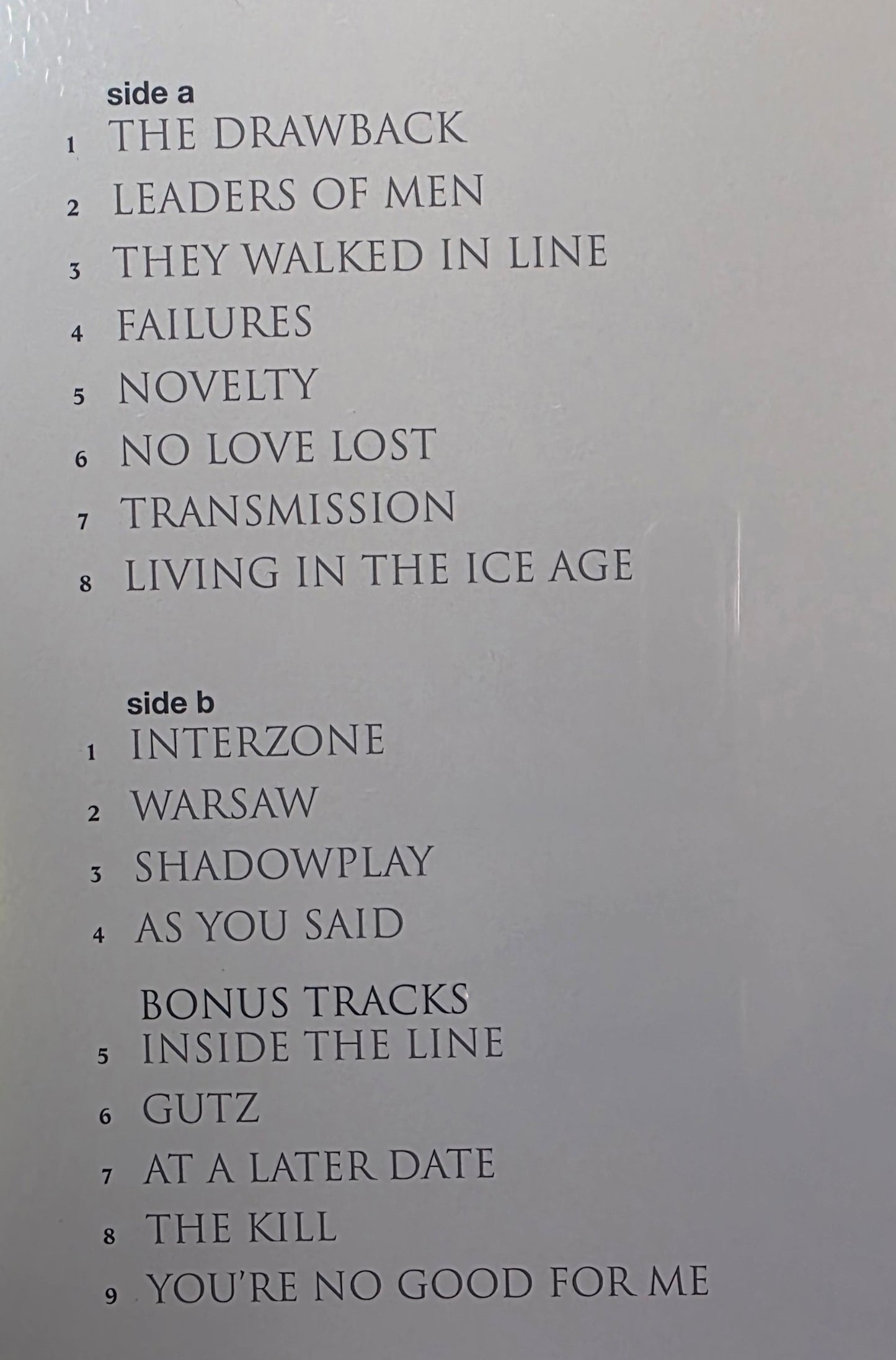 Warsaw Vinyl LP Limited Edition Coloured