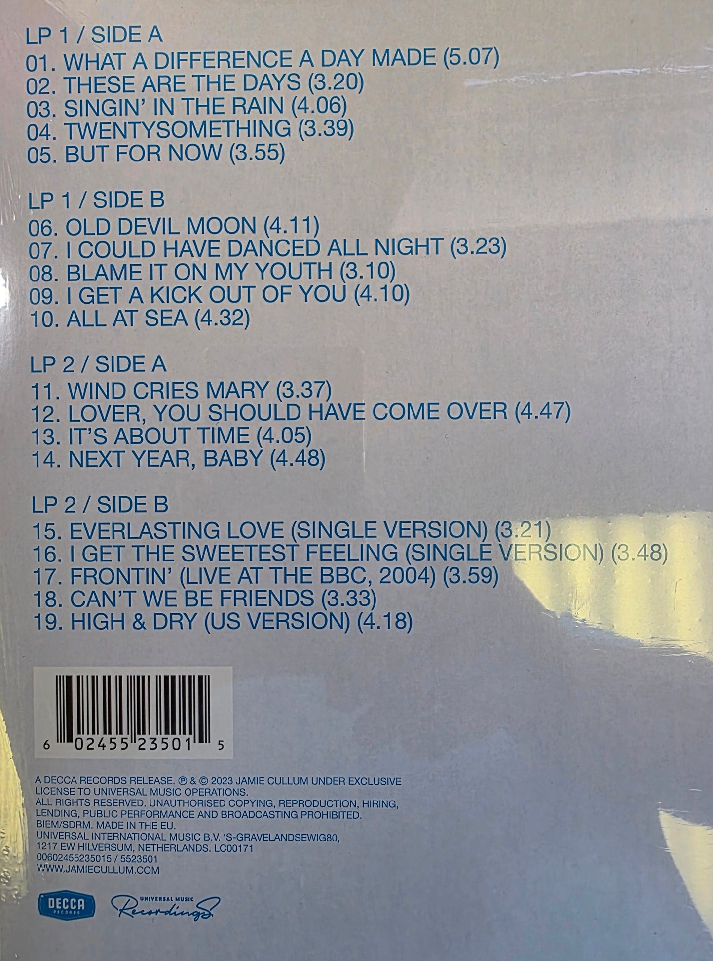 Jamie Cullum Twentysomething Vinyl LP Blue