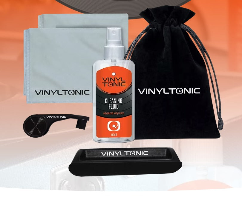 Vinyltonic Vinyl record and stylus Cleaning Kit brush cloth fluid in Bag