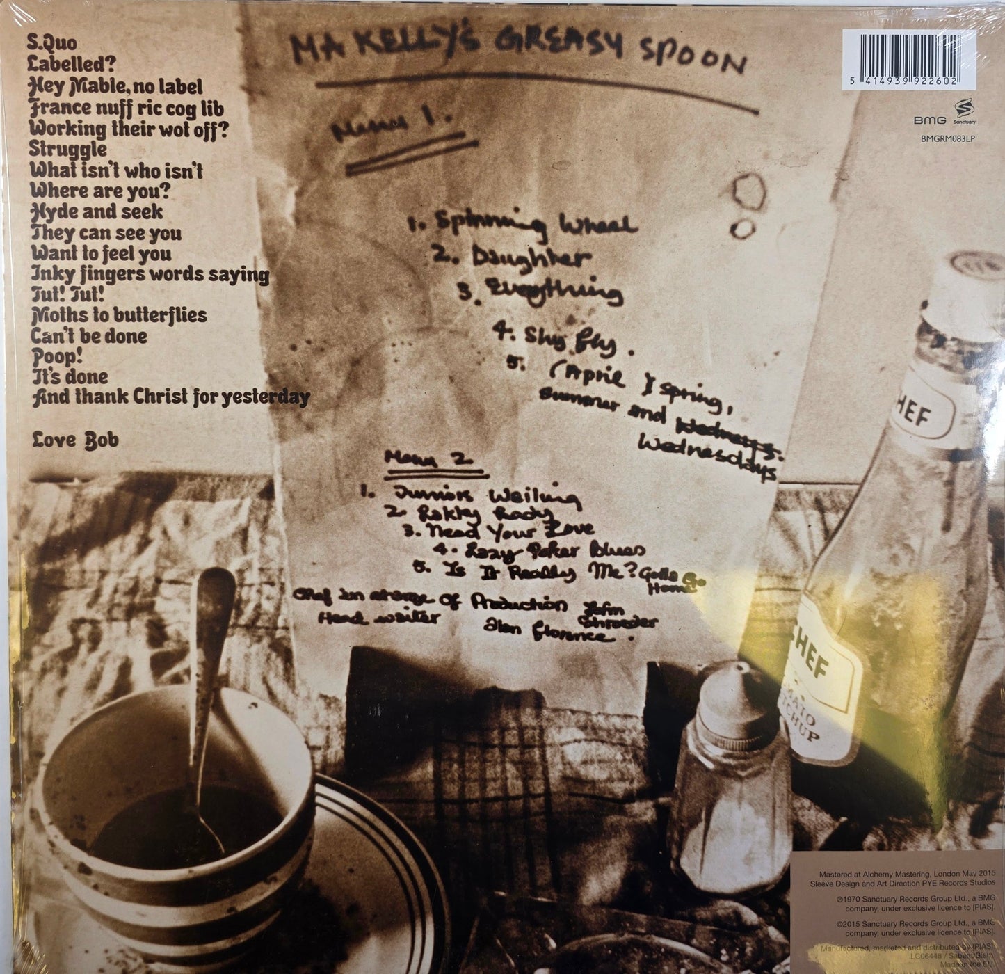 Status Quo Ma Kelly's Greasy Spoon Vinyl LP