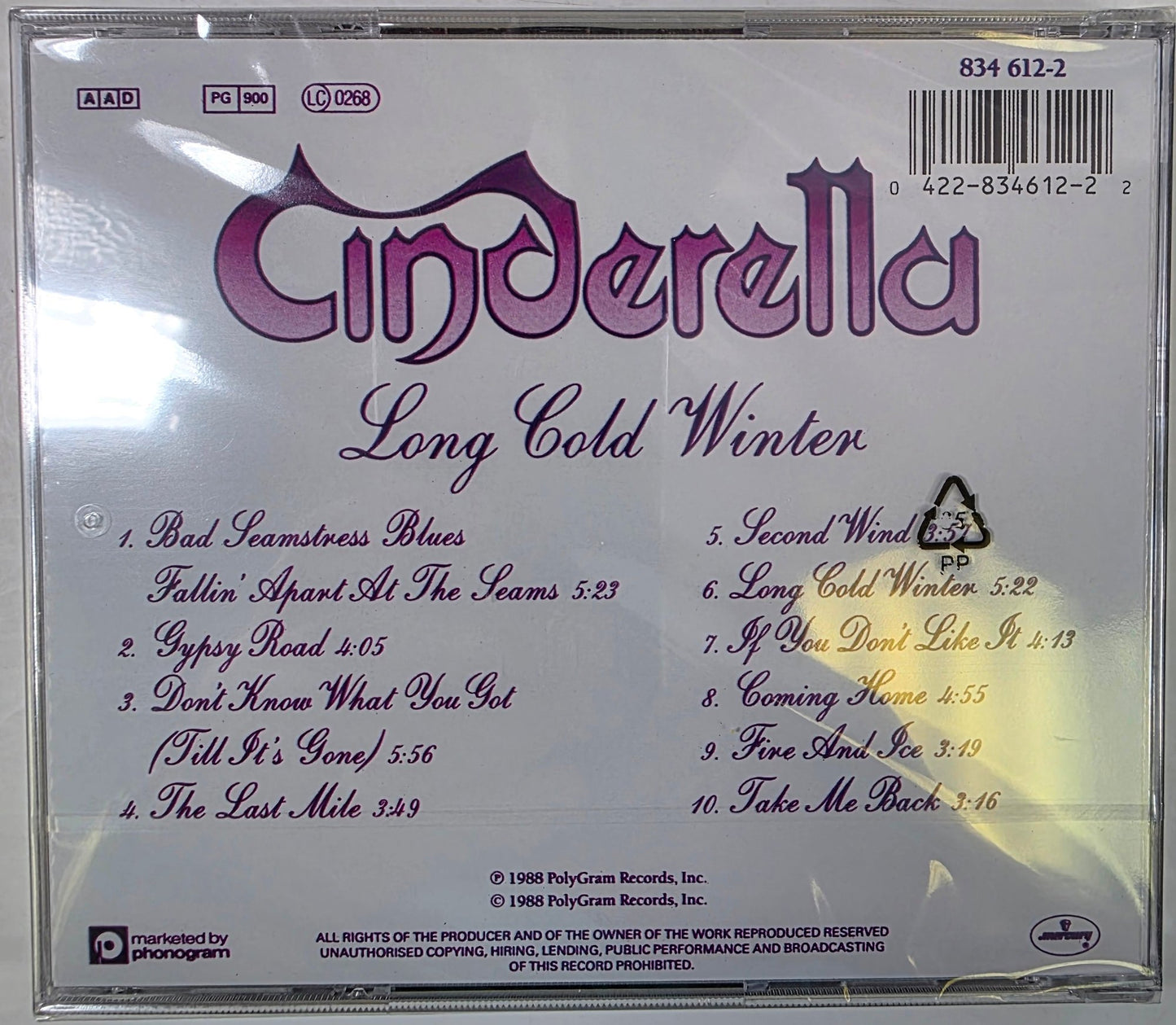 Cinderella Long Cold Winter Music CD Reissue