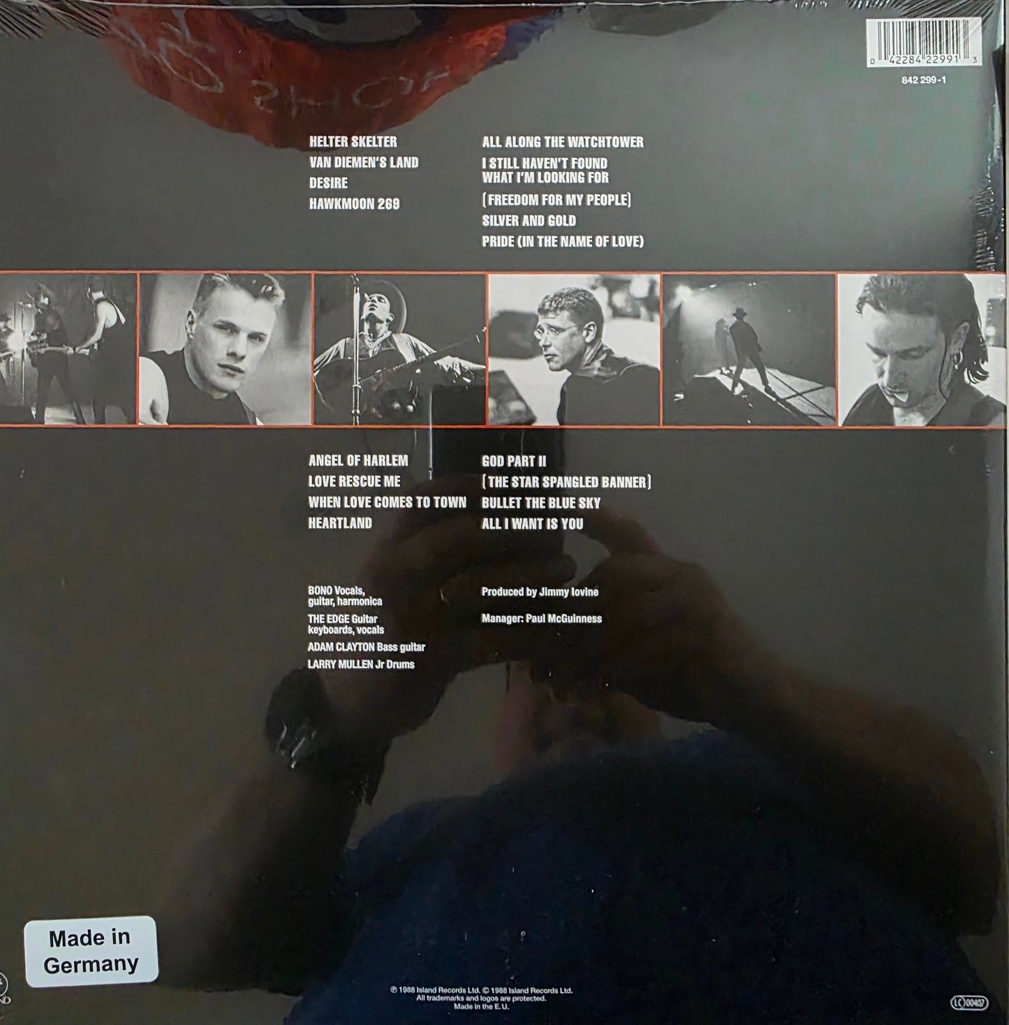 U2 Rattle and Hum Vinyl LP