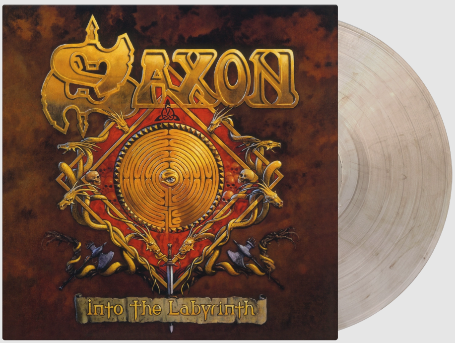 Saxon Into The Labyrinth Vinyl LP Clear and Black