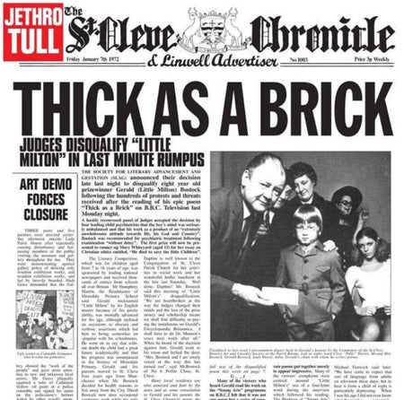 Jethro Tull Thick As A Brick LP Album vinyl record 2015 Steve Wilson remix 180g