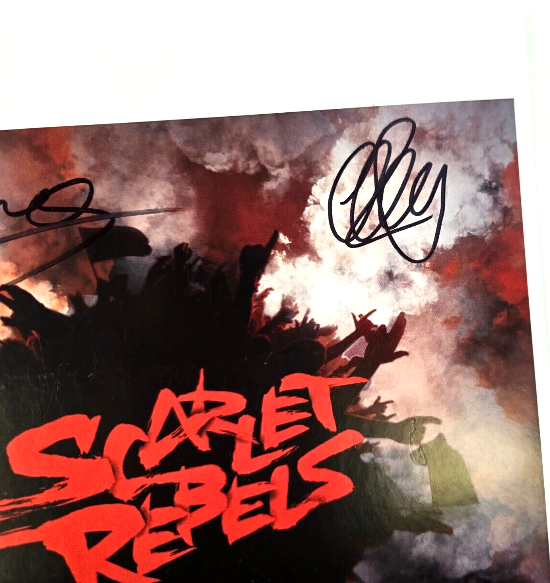Scarlet Rebels HAND  Signed print size A4 on glossy print autographs by band