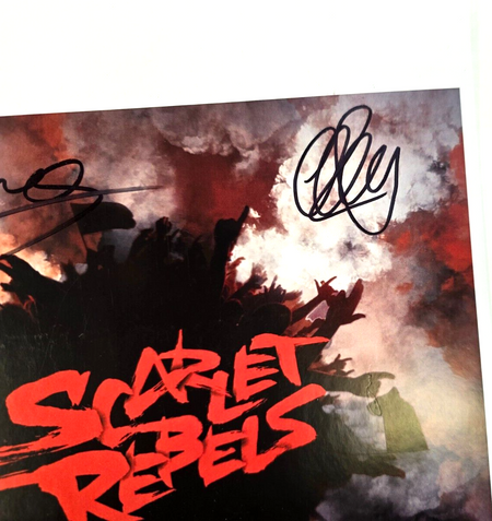 Scarlet Rebels HAND  Signed print size A4 on glossy print autographs by band