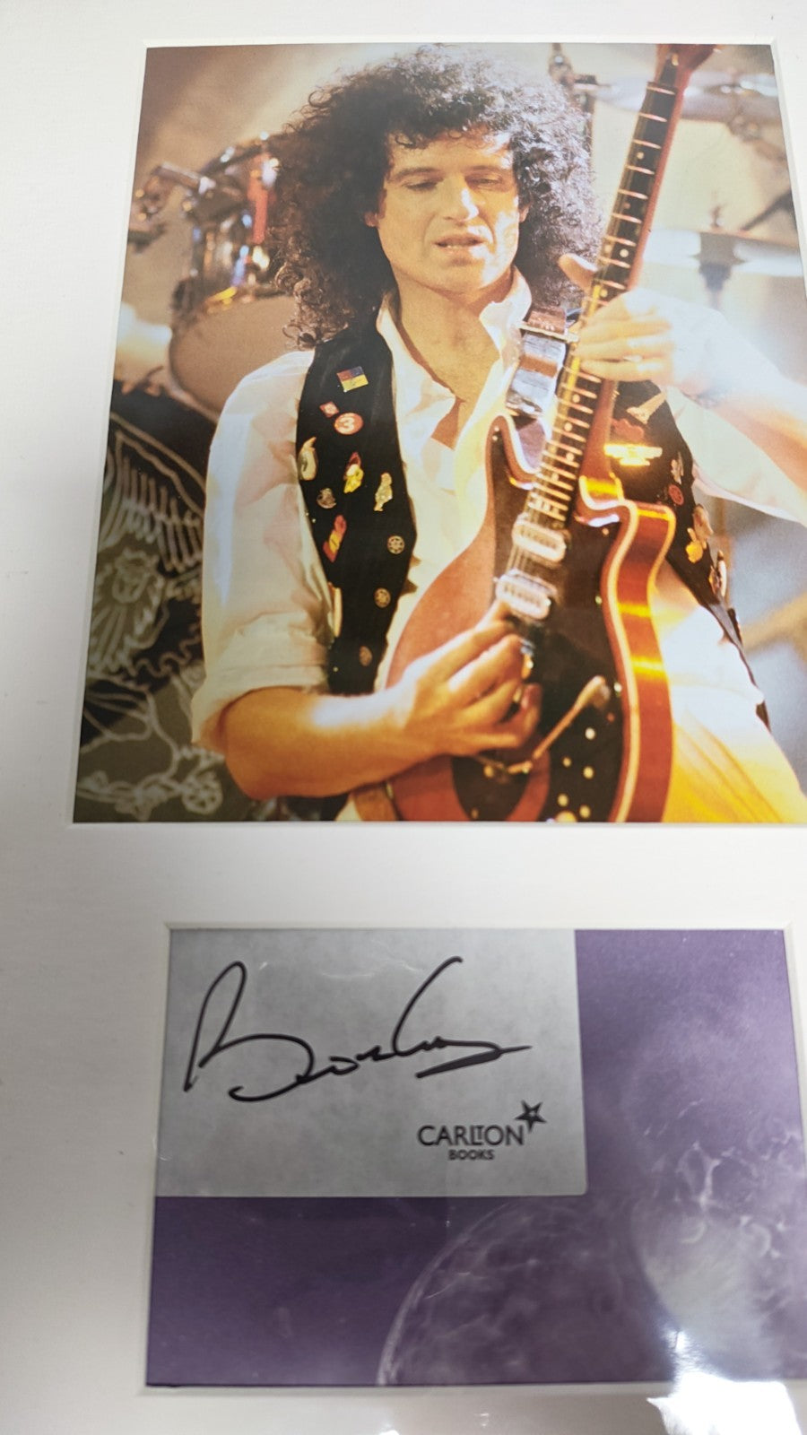 Brian May from Queen Hand Signed presentation 12" x 18" Autograph