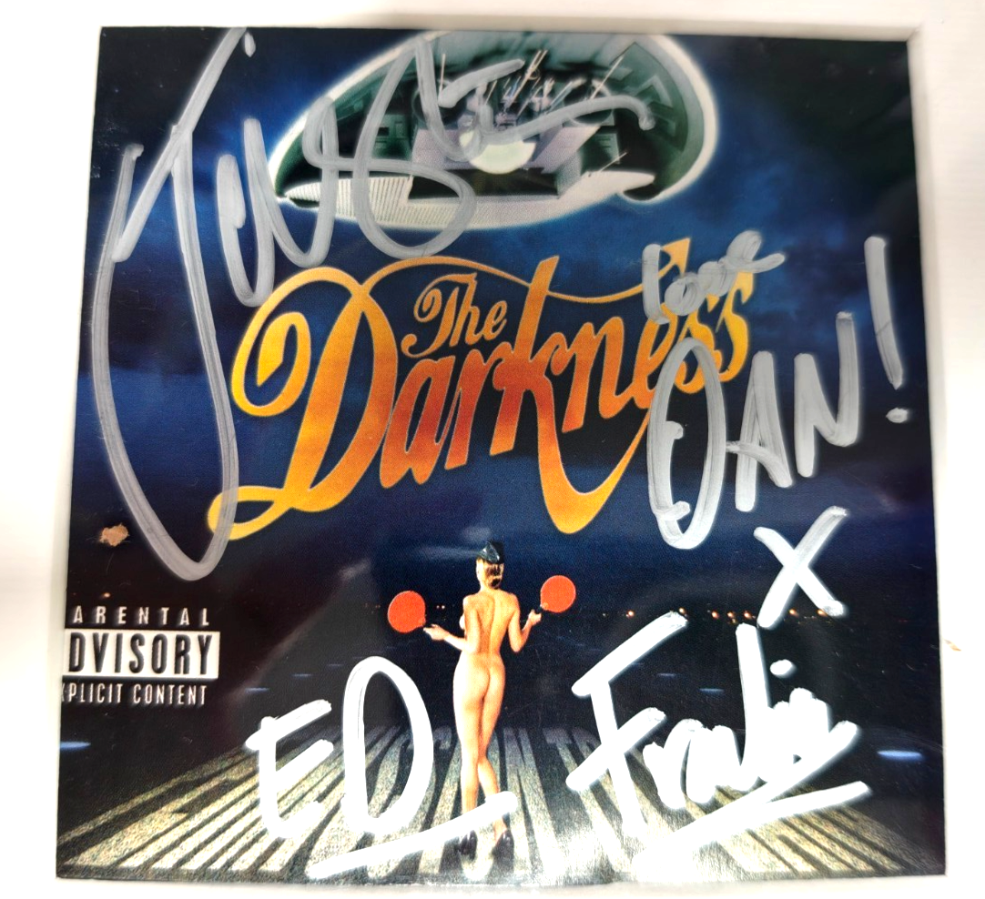 The Darkness Hand Signed presentation 12" x 18" by Band Members Autograph