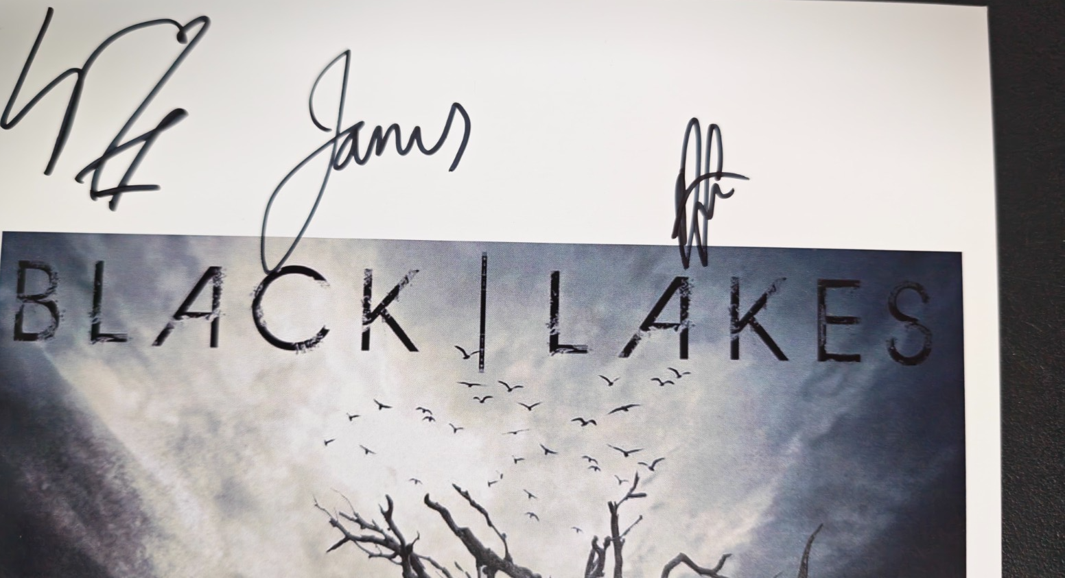 Black Lakes Hand Signed presentation A4 on glossy print Autograph