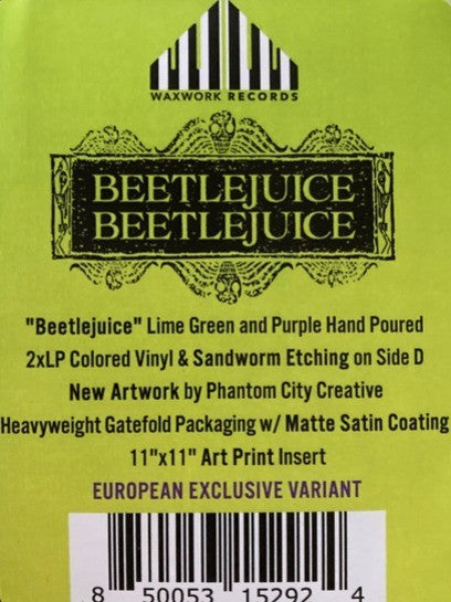 Beetlejuice Beetlejuice LP Album vinyl record  Lime Green & Purple Hand Poured
