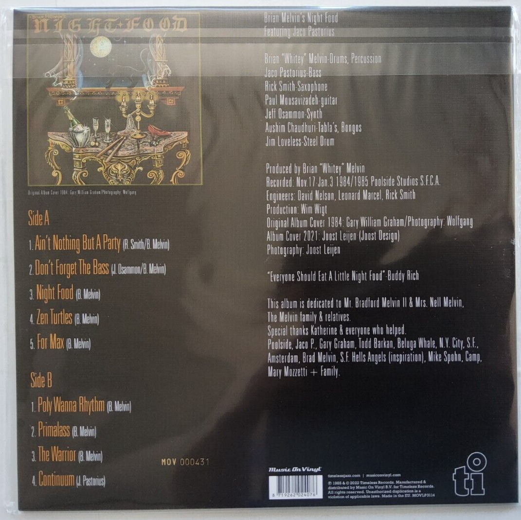 Brian Melvin Feat Jaco Pastorius  Night Food LP album vinyl record limited ED