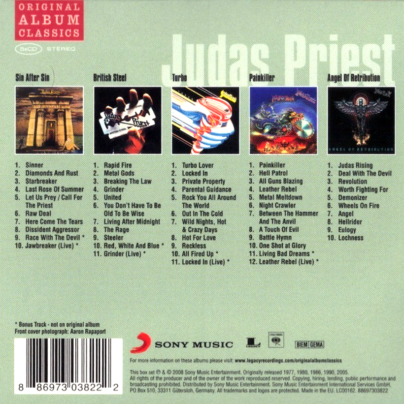 Judas Priest Original Album Classics CD Boxset 5 Disc Set on Sony 2020