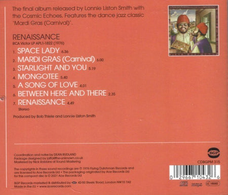 Lonnie Liston Smith & The Cosmic Echoes Renaissance CD Album 2021 Reissue on BGP