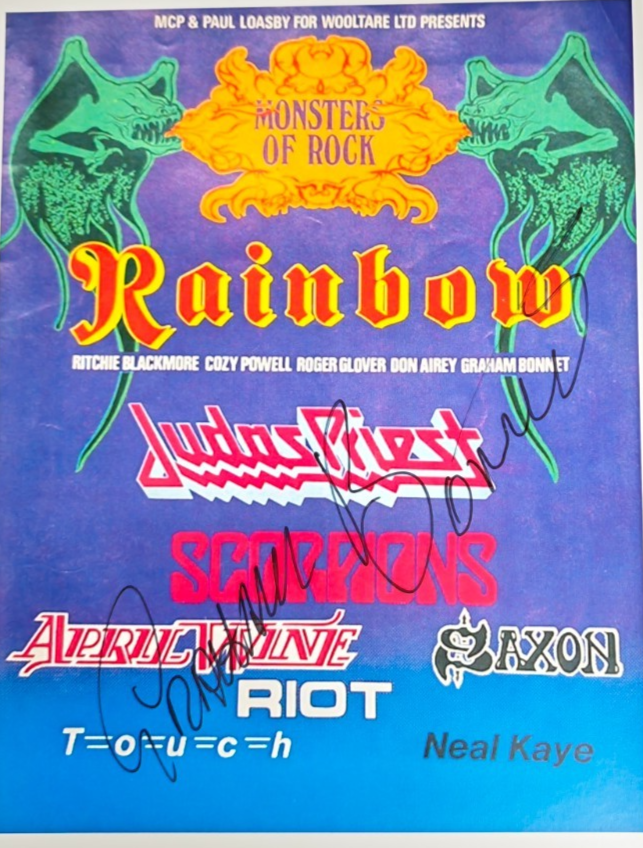 Graham Bonnet Hand Signed presentation A4 on glossy print Autograph