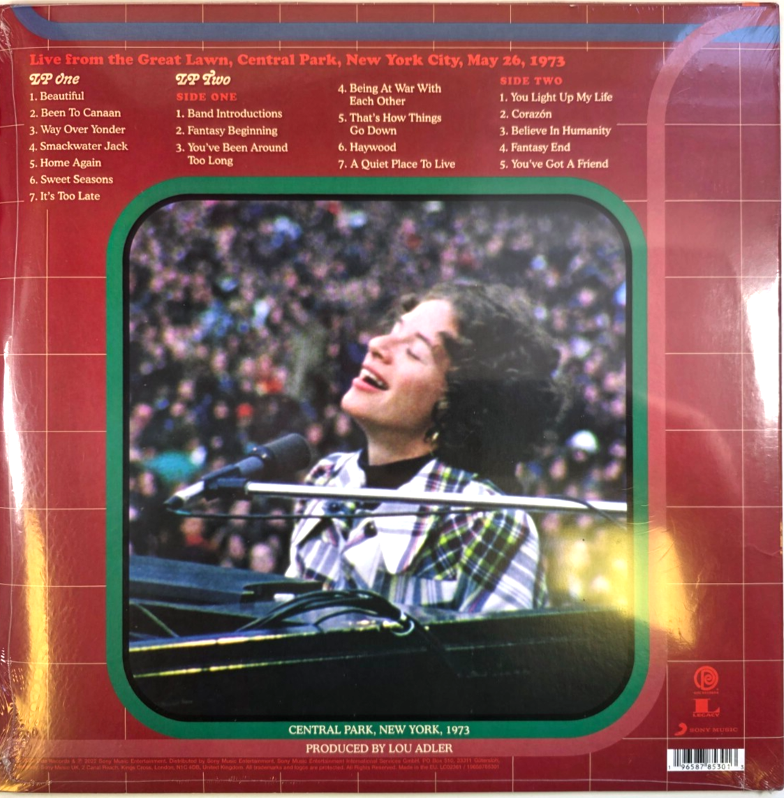 Carole King Home Again LP Album vinyl record 2023 Etched double LP Live