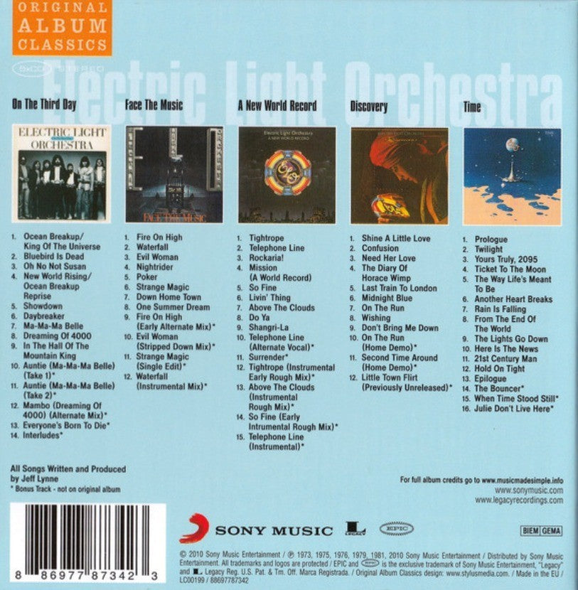 Electric Light Orchestra Original Album Classics CD Boxset 5 Disc Set Sony 2010