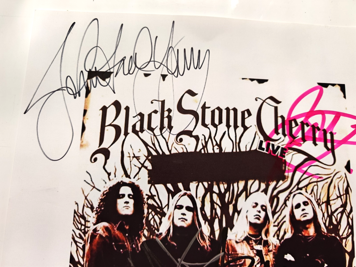 Black Stone Cherry Hand Signed presentation A4 on glossy print by the band