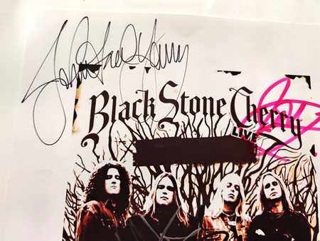 Black Stone Cherry Hand Signed presentation A4 on glossy print by the band