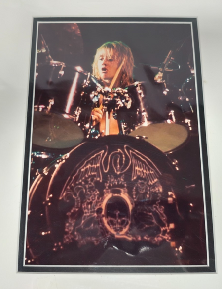 Roger Taylor from Queen Hand Signed presentation 12" x 18" Autograph