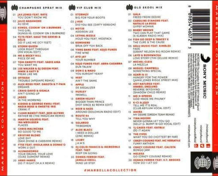Marbella Collection 2017 3 x CD Album Ministry of Sound 2017 boxset House Club