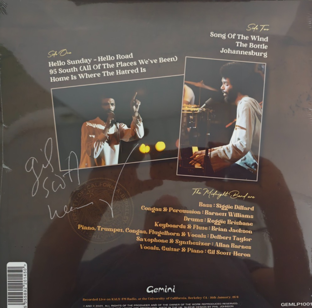 Gil Scott-Heron Berkeley 1978 LIVE LP Album Vinyl Record 2025 on Gemini