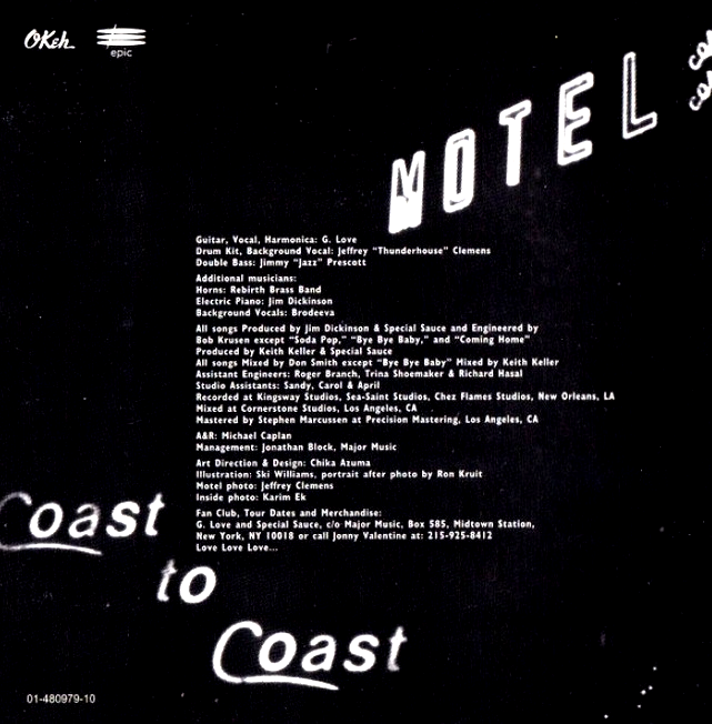 G. Love & Special Sauce Coast To Coast Motel CD Album 2021 reissue Music On CD