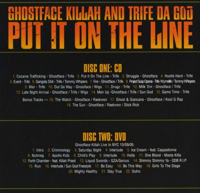 Ghostface Killah and Trife Da God Put It On The Line CD Album with DVD Limited
