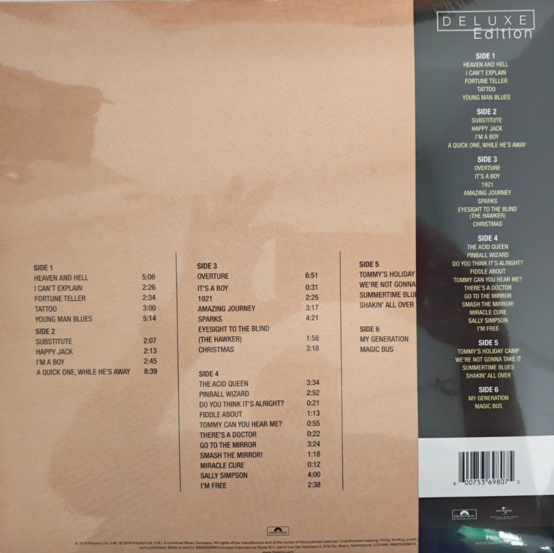 The Who Live At Leeds LP Album vinyl record 2019 Deluxe 3 x Half Speed Remaster