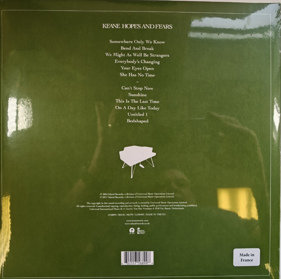 Keane Hopes And Fears LP Album vinyl record 2017 reissue on Island