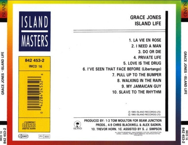 Grace Jones – Island Life CD Album compilation on Island Records 2022