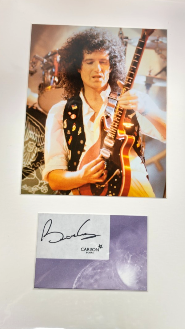 Brian May from Queen Hand Signed presentation 12" x 18" Autograph