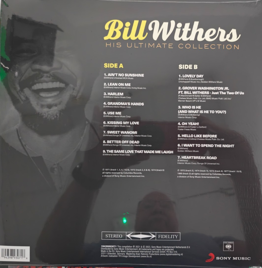 Bill Withers His His Ultimate Collection Album vinyl record Blue compilation