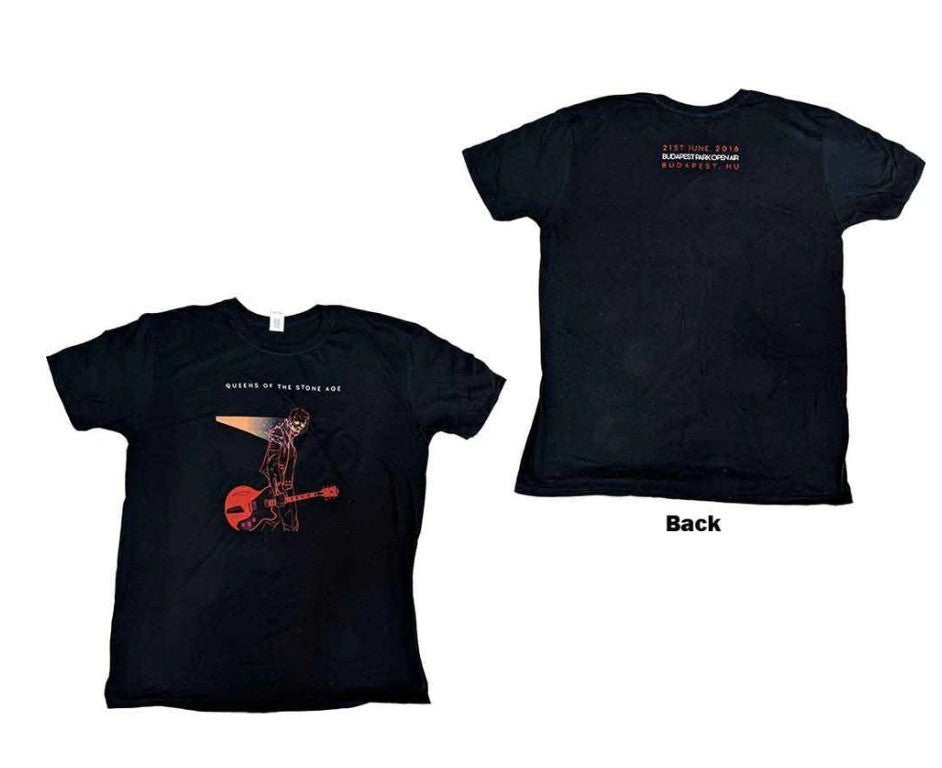 Queens Of The Stone Age Unisex T‑Shirt: Budapest 2018 (Black) EX Tour Small