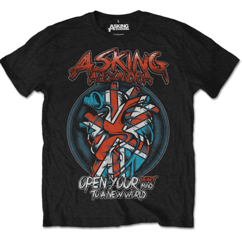 Asking Alexandria – Unisex T Shirt Heart Attack Official Merch Size Large
