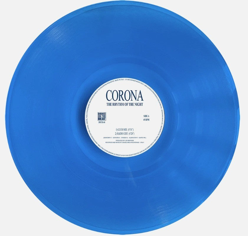 Corona The Rhythm Of The Night 12" vinyl record limited blue 2026 reissue