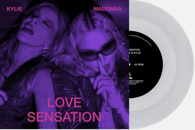 Madonna & Kylie Love Sensation 7" Vinyl Record limited clear 2026 on Maverick