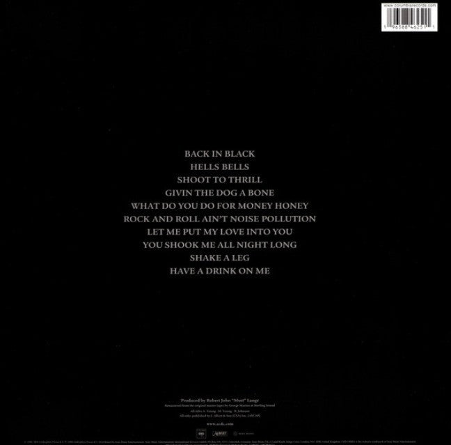 AC/DC  Back In Black LP Album vinyl record Remastered limited Black white swirl