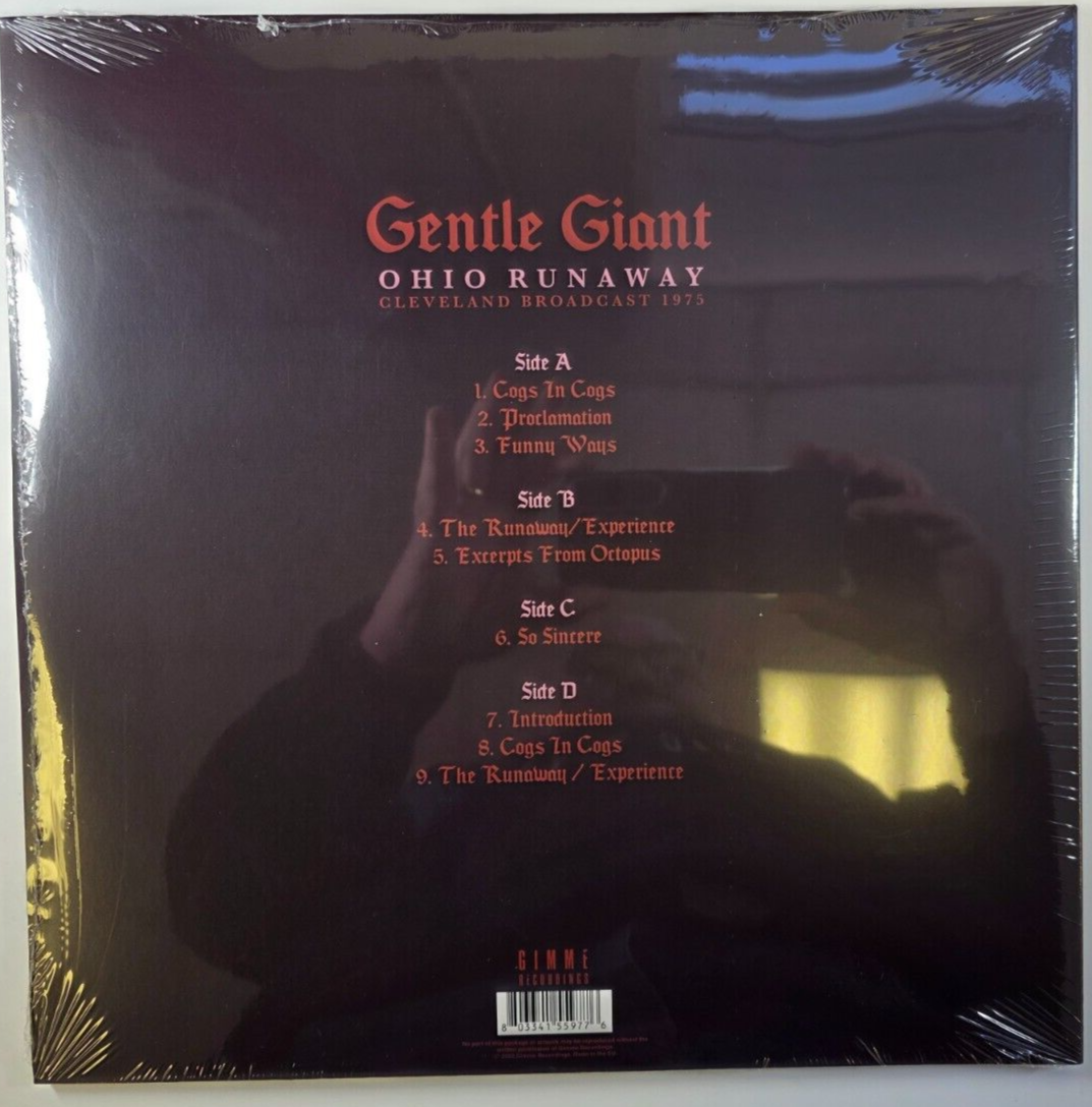 Gentle Giant Ohio Runaway LP Album vinyl record 2 x LP Reissue 2023