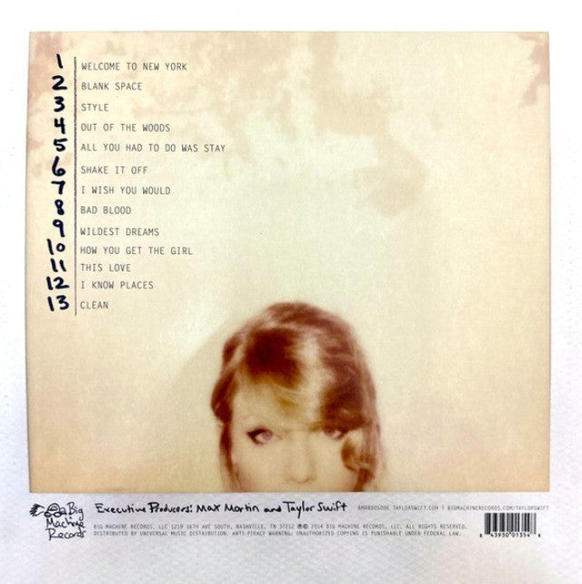 Taylor Swift 1989 LP Album vinyl record 2023 on Big Machine reissue big machine