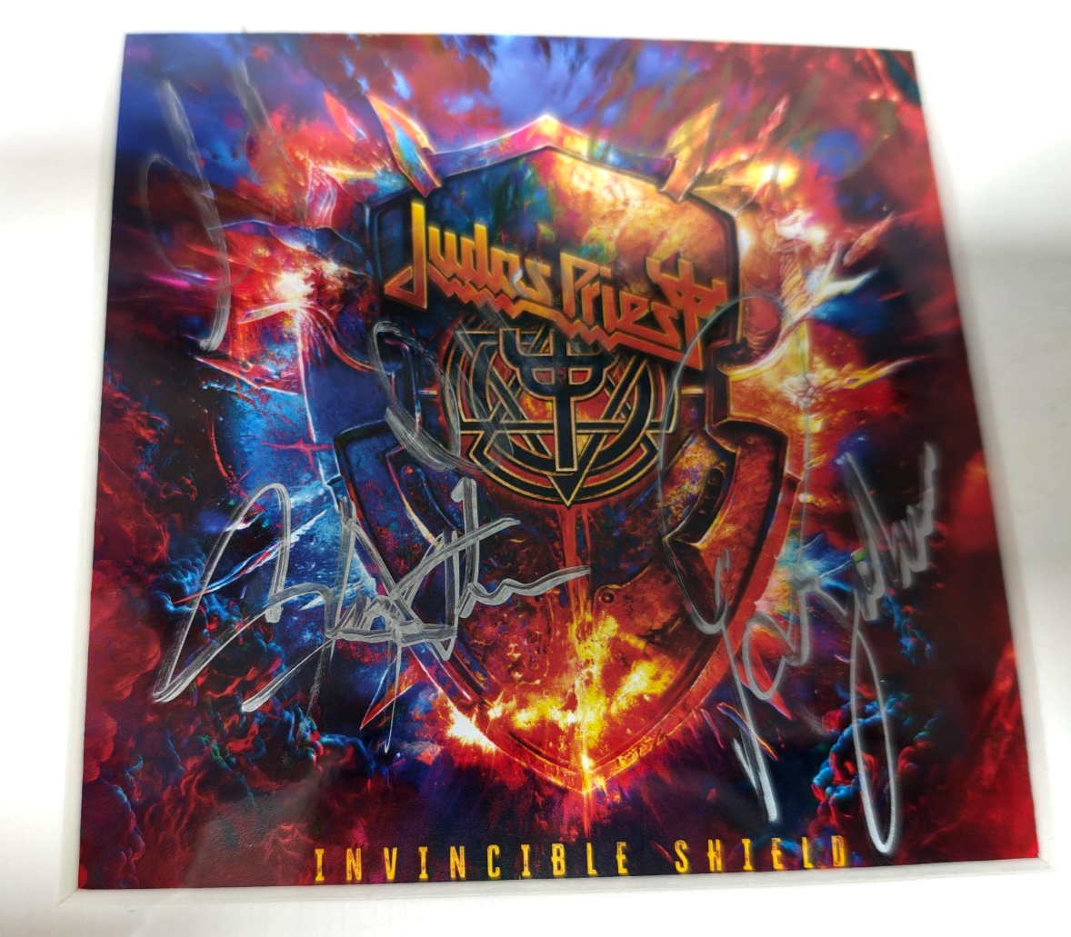 Judas Priest Hand Signed presentation 12" x 18" by Band Members Autograph