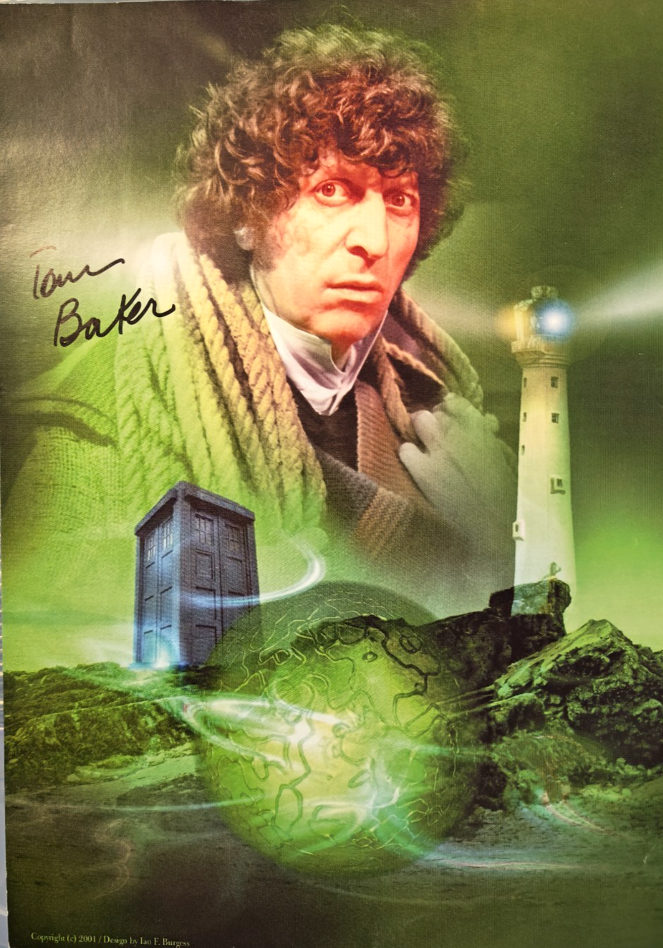 Tom Baker DR Who Hand Singed in person  A4 Picture memorobilia