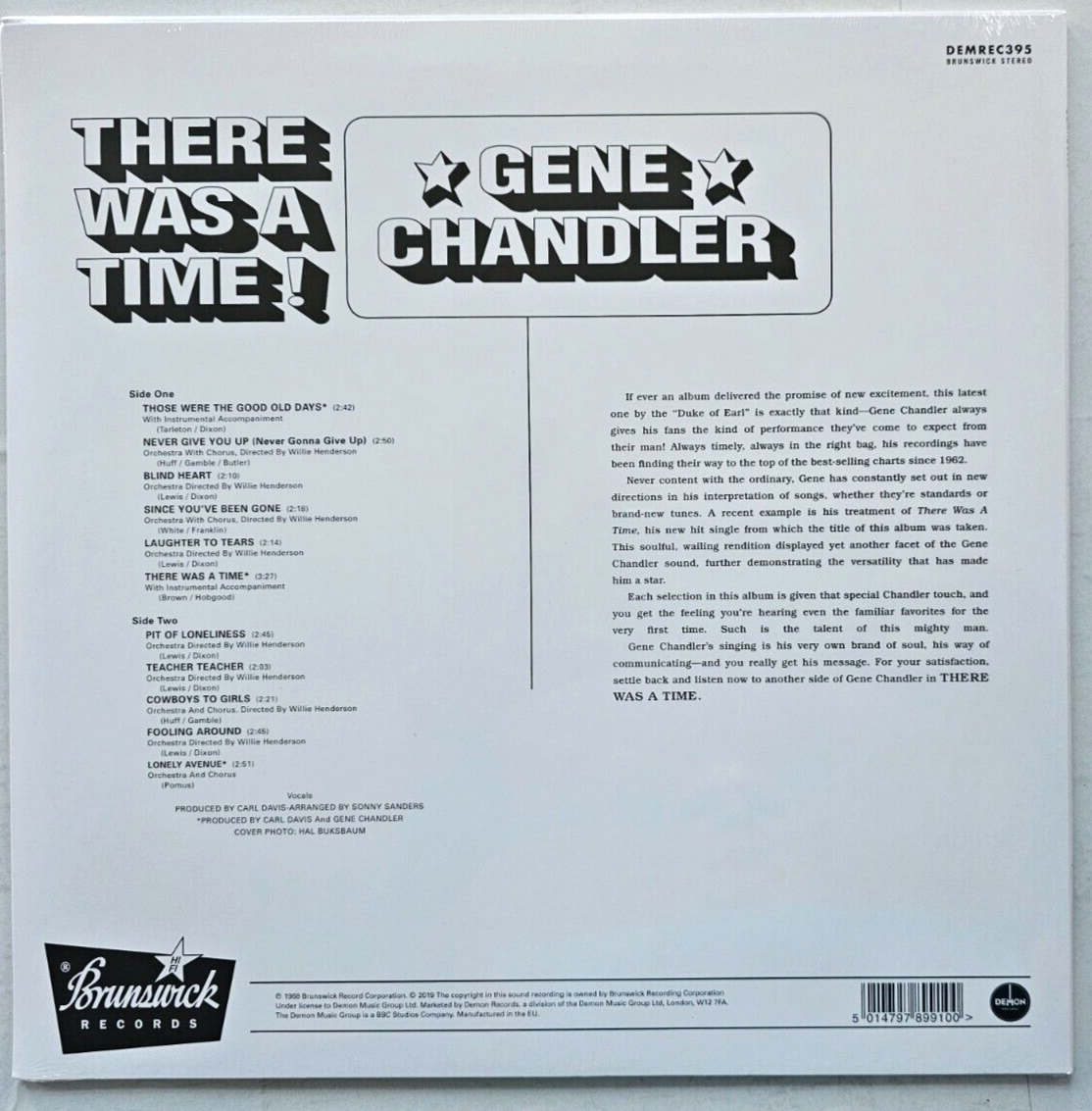 Gene Chandler There Was A Time 2019 LP Album vinyl record NEW Soul on Brunswick