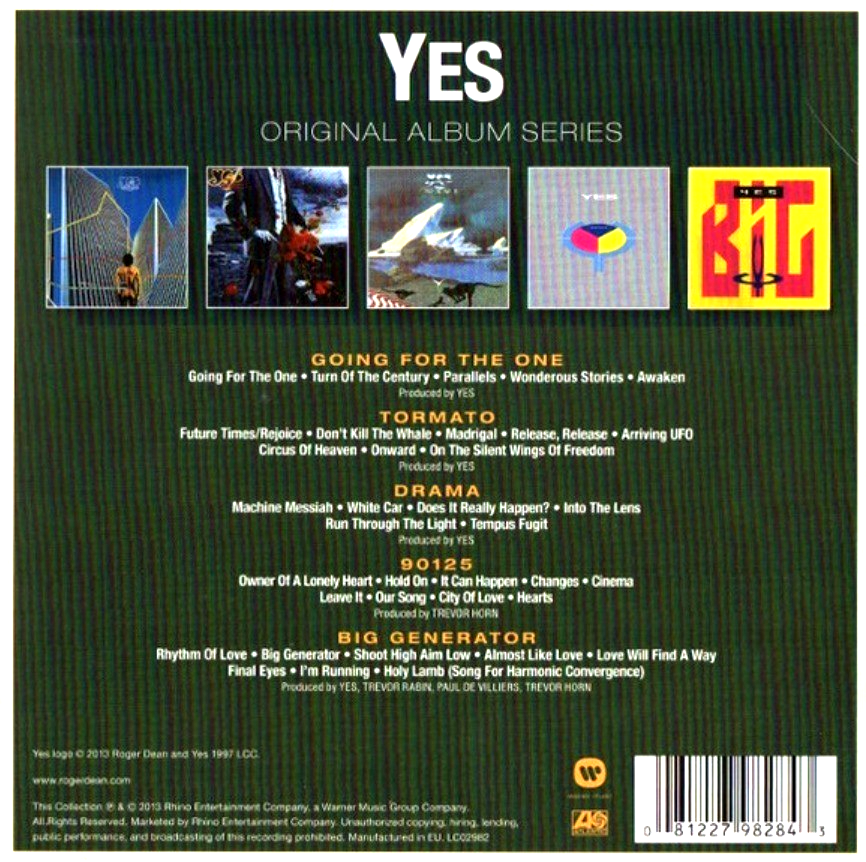 Yes Original Album Classics CD Boxset 5 Disc Set on Warner 2011 reissue 5 Albums