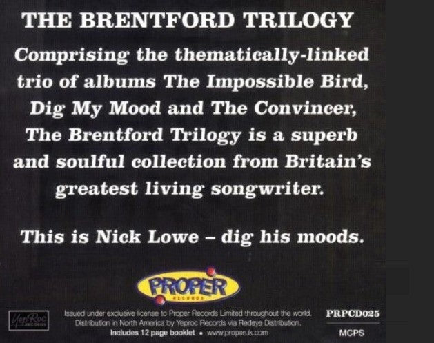 Nick Lowe - The Brentford Trilogy (2009)  3CD Box Set country pop rock NEW