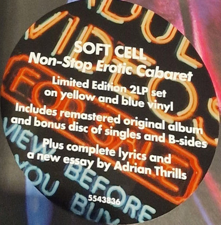 Soft Cell Non-Stop Erotic Cabaret LP Album vinyl record Blue yellow limited 2023
