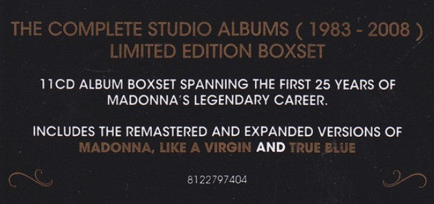 Madonna The Complete Studio Albums 1983 - 2008 CD Boxset 11 Disc Set remastered