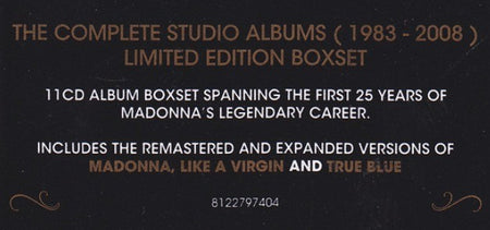 Madonna The Complete Studio Albums 1983 - 2008 CD Boxset 11 Disc Set remastered