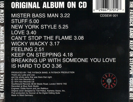 Fatback Keep On Steppin' CD Album reissue 1992 on Southbound