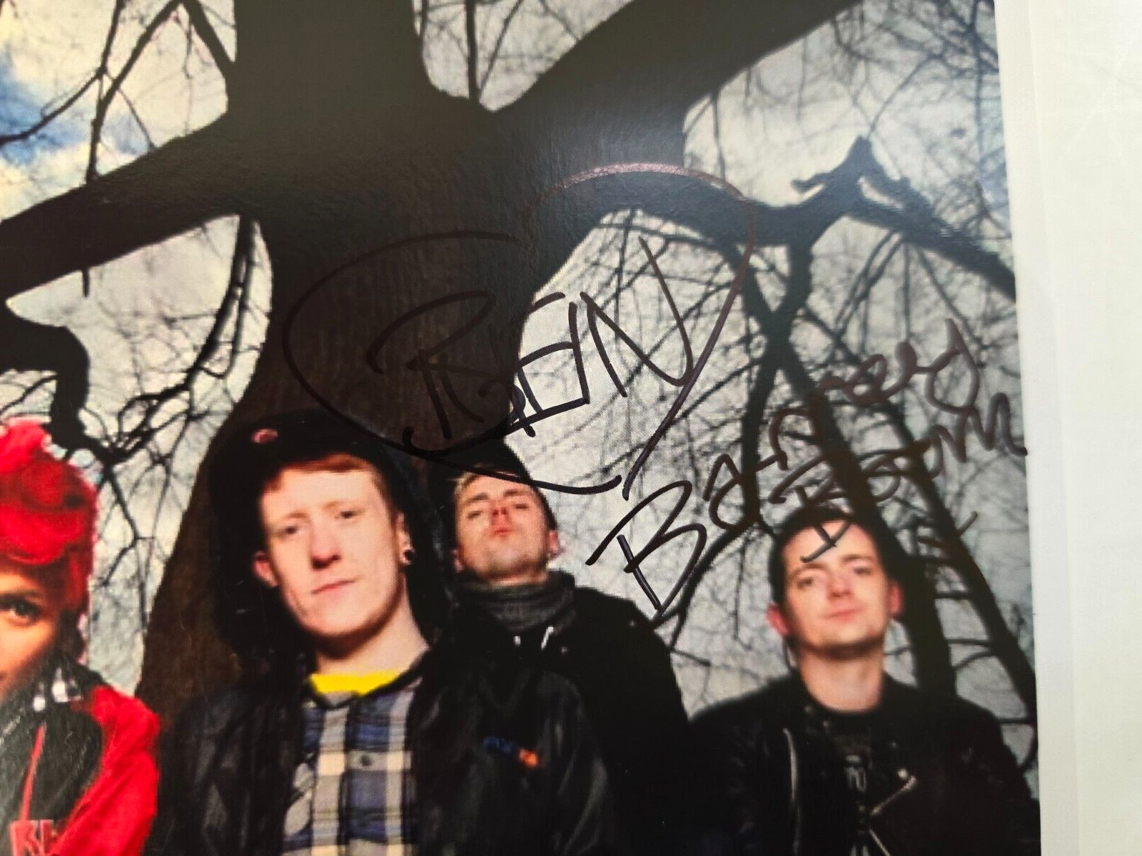 Sonic Boom Six Hand Signed presentation size A4 on glossy print by Band Members